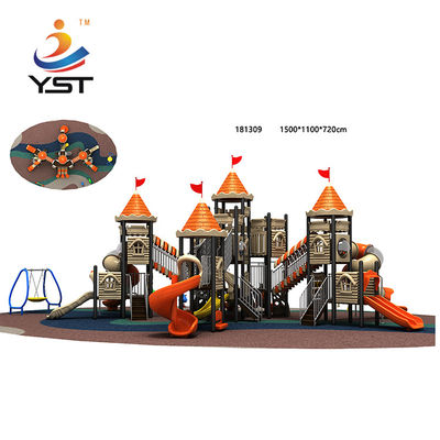 fireproof Large Outdoor Amusement Equipment Kids Plastic Slide for Park